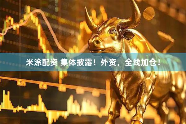 米涂配资 集体披露！外资，全线加仓！